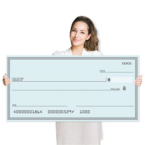 comically large check.